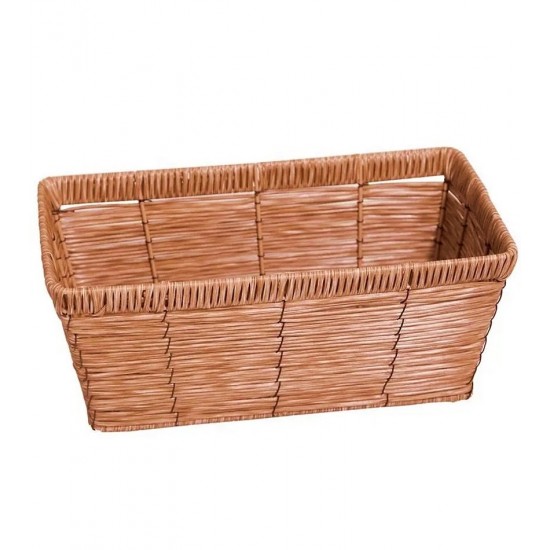 Cesto 33cm por 25cm Rattan Sintético Retangular Claro Grande Multiuso